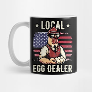 Local Egg Dealer 4th Of July Chicken American Flag Mug